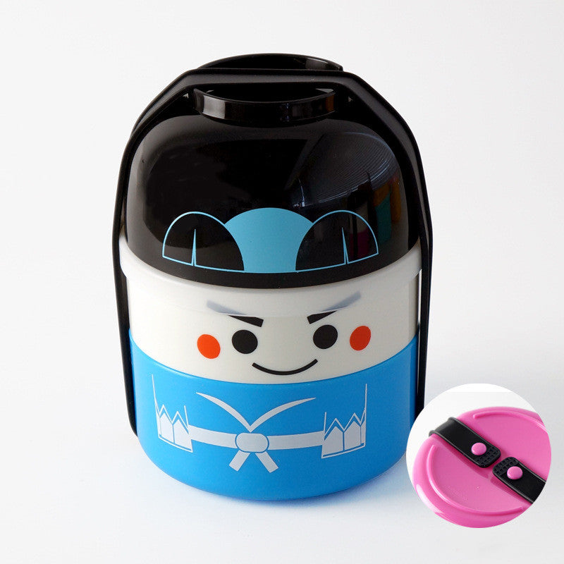 Plastic Double Layer Lunch Box Cartoon Doll Student Lunch Box Children Lunch Box Lunch Box - Mubimart -  