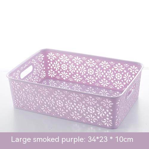 Plastic Hollow Cosmetics Storage Box Sundries Storage Basket - Mubimart