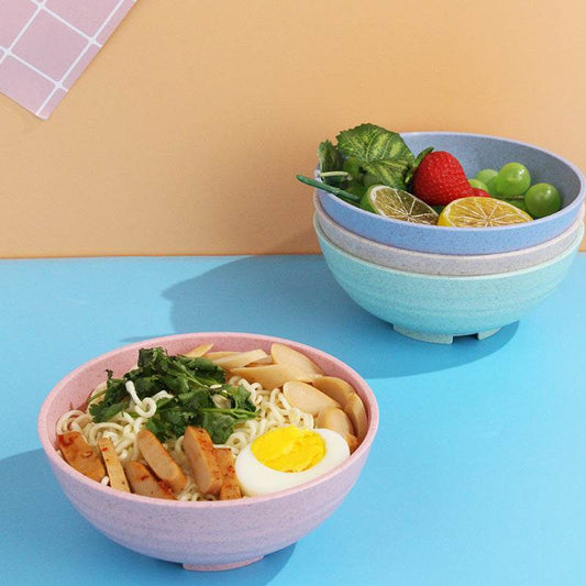 Plastic Household Instant Noodle Bowl Bowl Tableware Set Gift Four Pack - Mubimart
