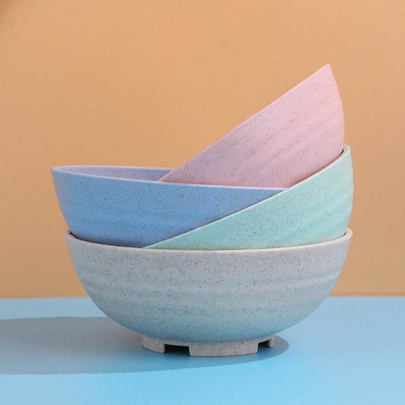 Plastic Household Instant Noodle Bowl Bowl Tableware Set Gift Four Pack - Mubimart