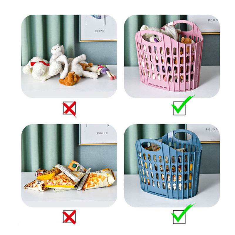 Plastic Household Toilet Folding Dirty Laundry Basket - Mubimart