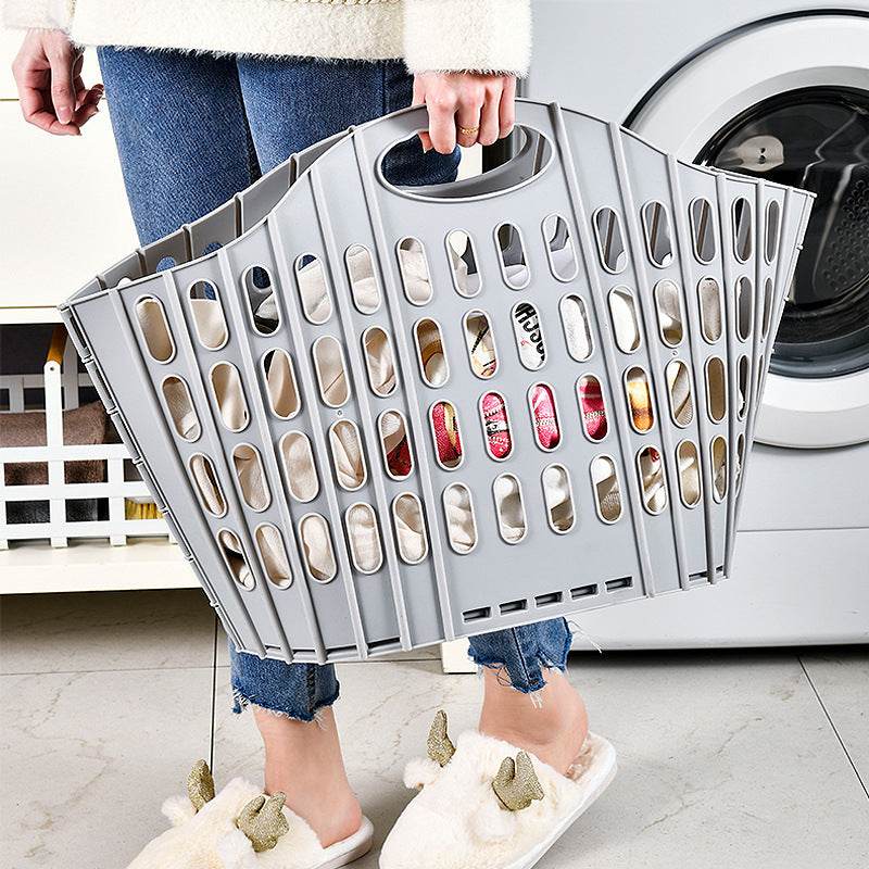 Plastic Household Toilet Folding Dirty Laundry Basket - Mubimart