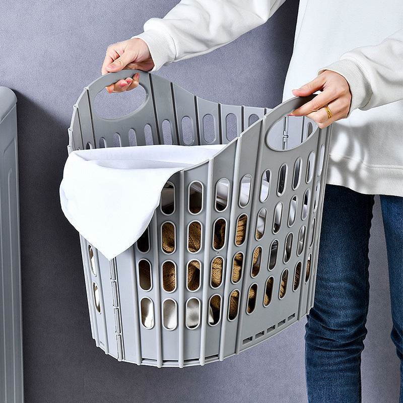 Plastic Household Toilet Folding Dirty Laundry Basket - Mubimart