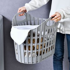 Plastic Household Toilet Folding Dirty Laundry Basket - Mubimart - Plastic basket 