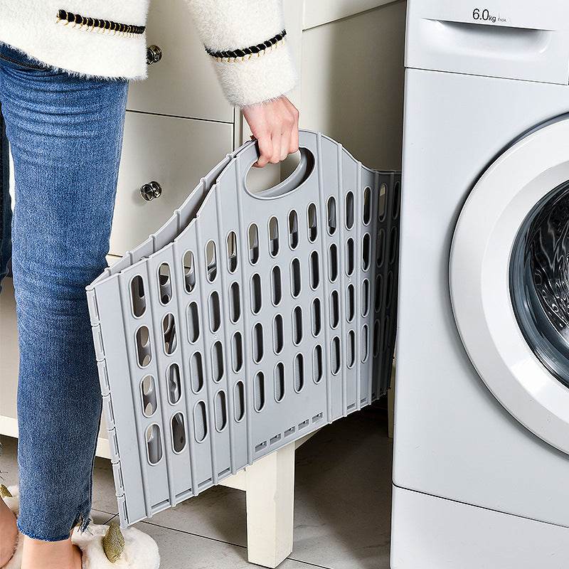 Plastic Household Toilet Folding Dirty Laundry Basket - Mubimart