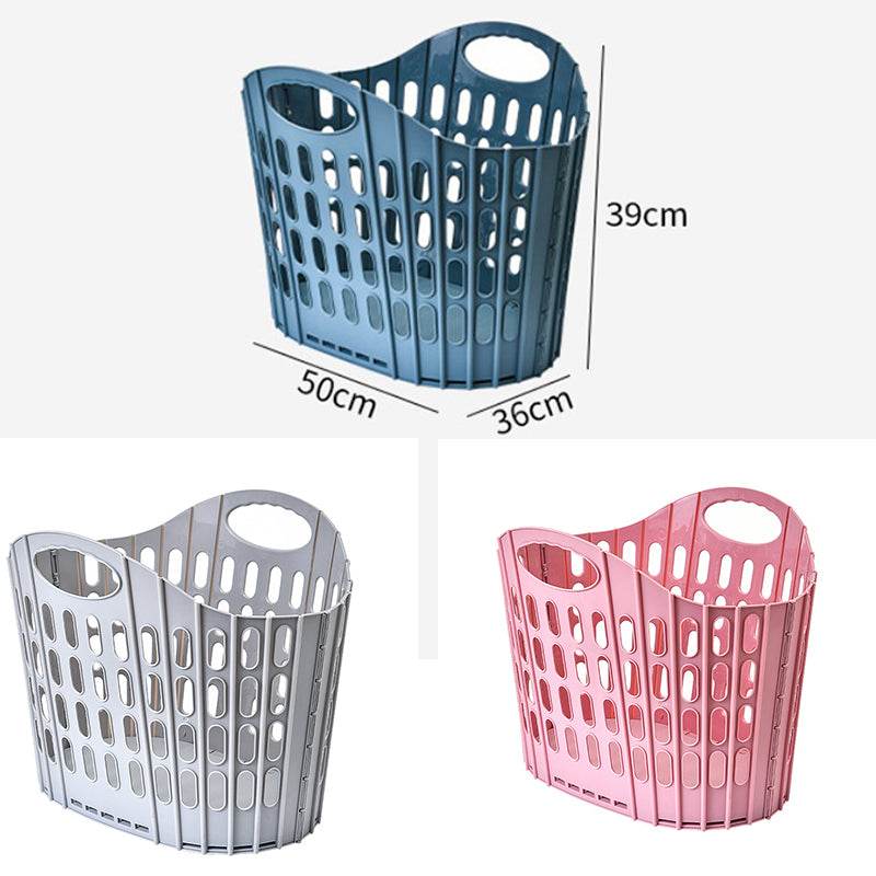 Plastic Household Toilet Folding Dirty Laundry Basket - Mubimart