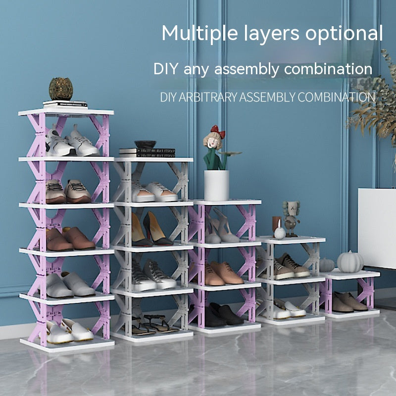 Plastic Installation-free Shoe Rack Storage Shoe Rack Folding Shoe Cabinet - Mubimart - Shoes Rack 