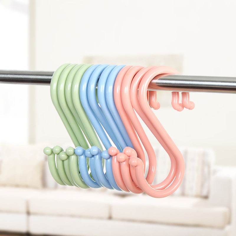 Plastic S-shaped Multifunctional Wardrobe Door Back Hook - Mubimart