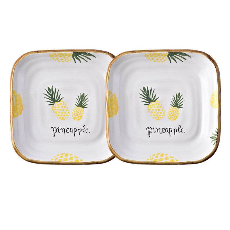 Plate Dish Plate Household Ceramic Dish Dinner Plate Net Celebrity Creative Square Plate Japanese Disc Tableware Set - Mubimart