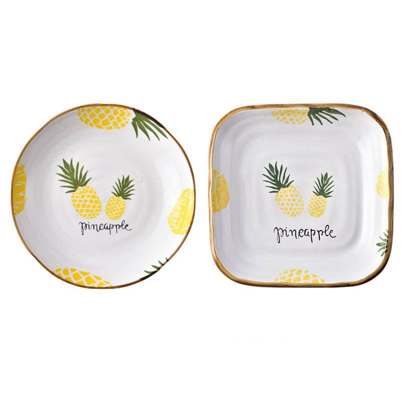 Plate Dish Plate Household Ceramic Dish Dinner Plate Net Celebrity Creative Square Plate Japanese Disc Tableware Set - Mubimart