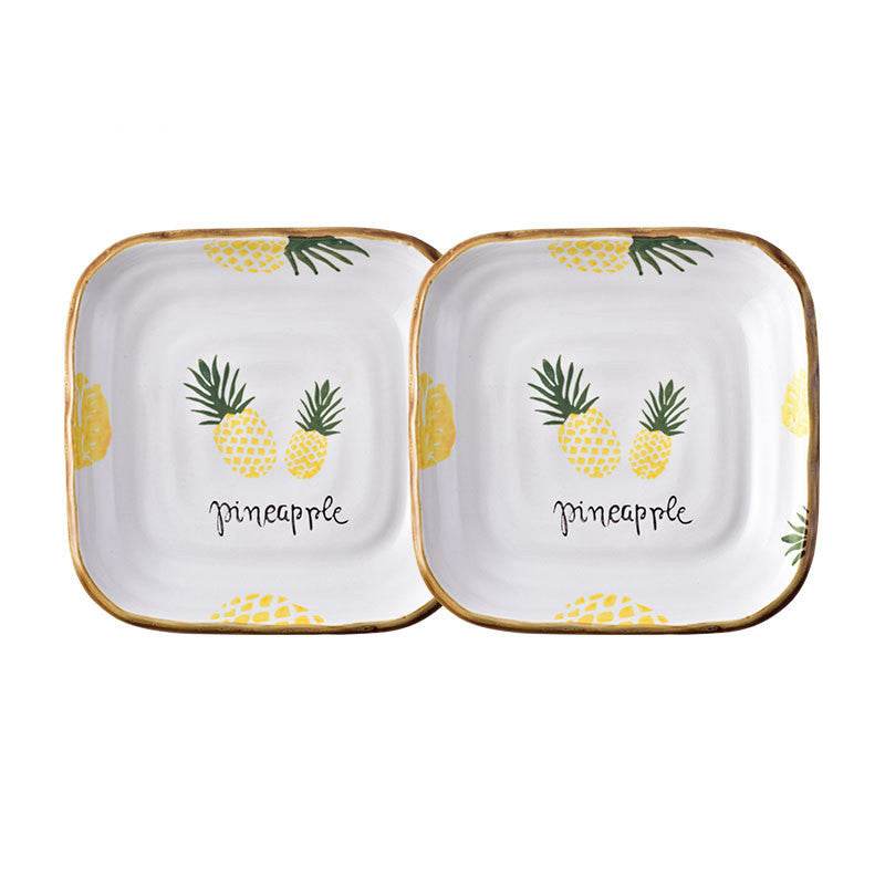 Plate Dish Plate Household Ceramic Dish Dinner Plate Net Celebrity Creative Square Plate Japanese Disc Tableware Set - Mubimart