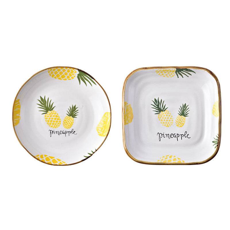 Plate Dish Plate Household Ceramic Dish Dinner Plate Net Celebrity Creative Square Plate Japanese Disc Tableware Set - Mubimart