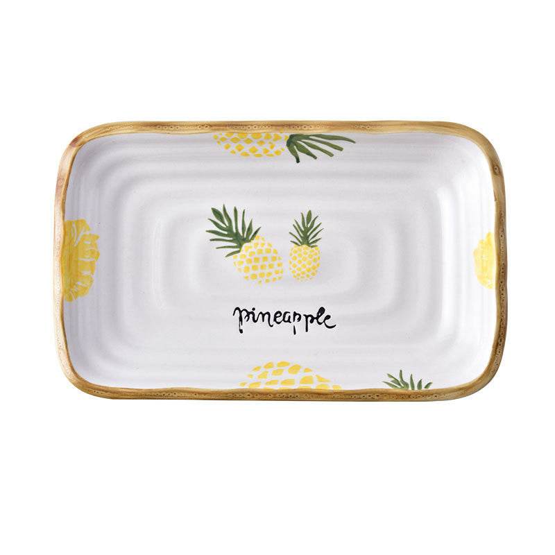 Plate Dish Plate Household Ceramic Dish Dinner Plate Net Celebrity Creative Square Plate Japanese Disc Tableware Set - Mubimart