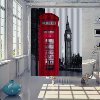 Polyester shower curtain - Mubimart - Shower curtain 