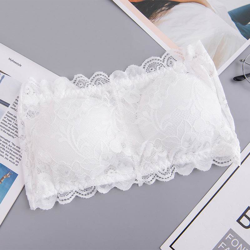 Popular Lace Strapless Bra And Undershirt Tube Top Underwear With Chest Pad Back Breasted Girly And Fashion Sexy Bandeau Beauty Back - Mubimart