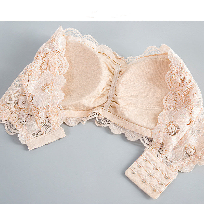 Popular Lace Strapless Bra And Undershirt Tube Top Underwear With Chest Pad Back Breasted Girly And Fashion Sexy Bandeau Beauty Back - Mubimart -  