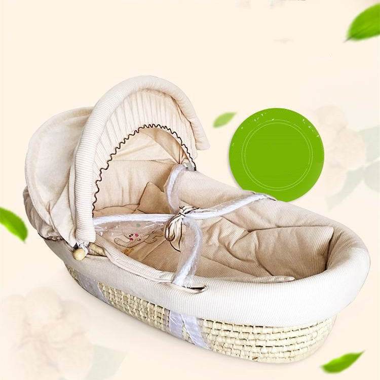 Portable Baby Basket Woven Crib - Mubimart