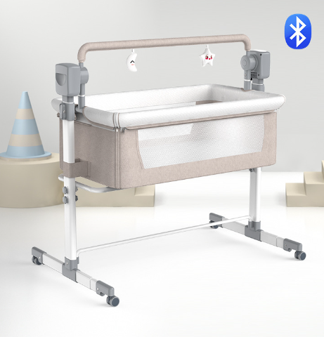 Portable Baby Bed Electric Bassinet Splicing Bed Foldable Newborn Baby Bedside Bed Baby Bed - Mubimart -  