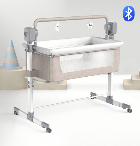 Portable Baby Bed Electric Bassinet Splicing Bed Foldable Newborn Baby Bedside Bed Baby Bed - Mubimart
