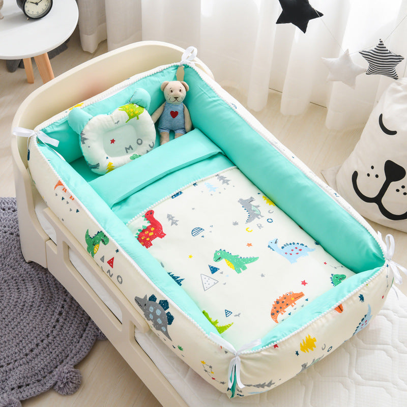 Portable Baby Sleeping Nest with Quilt Infant Cradle Newborn Bassinet with Removable Cover Toddler Nest baby nursery crib - Mubimart -  