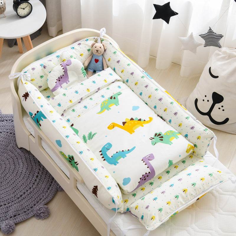 Portable Baby Sleeping Nest with Quilt Infant Cradle Newborn Bassinet with Removable Cover Toddler Nest baby nursery crib - Mubimart