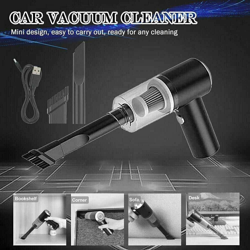 Portable Car Vacuum Cleaner, Handheld Vacuum High Power Cordless, Hand Vacuum Rechargeable Easy To Clean Car Interior, Desktop, Sofa, Keyboard, Drawer And Crevices, Small Spaces - Mubimart