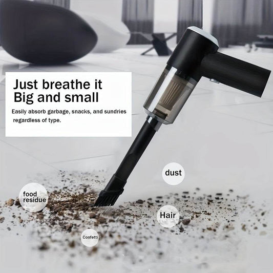 Portable Car Vacuum Cleaner, Handheld Vacuum High Power Cordless, Hand Vacuum Rechargeable Easy To Clean Car Interior, Desktop, Sofa, Keyboard, Drawer And Crevices, Small Spaces - Mubimart