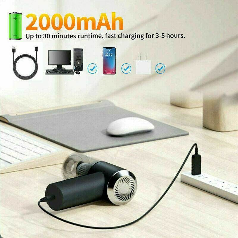 Portable Car Vacuum Cleaner, Handheld Vacuum High Power Cordless, Hand Vacuum Rechargeable Easy To Clean Car Interior, Desktop, Sofa, Keyboard, Drawer And Crevices, Small Spaces - Mubimart