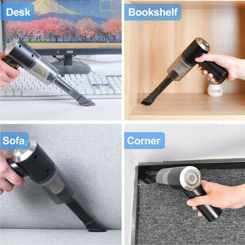 Portable Car Vacuum Cleaner, Handheld Vacuum High Power Cordless, Hand Vacuum Rechargeable Easy To Clean Car Interior, Desktop, Sofa, Keyboard, Drawer And Crevices, Small Spaces - Mubimart