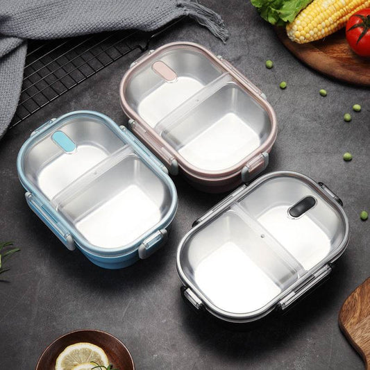 Portable Children's Lunch Box, 304 Stainless Steel Bento, Kitchen Leak Proof Food Box for Kids - Mubimart