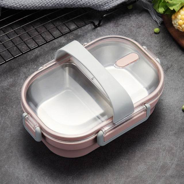 Portable Children's Lunch Box, 304 Stainless Steel Bento, Kitchen Leak Proof Food Box for Kids - Mubimart