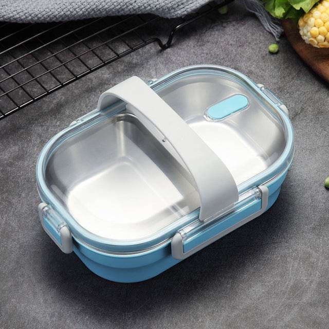 Portable Children's Lunch Box, 304 Stainless Steel Bento, Kitchen Leak Proof Food Box for Kids - Mubimart