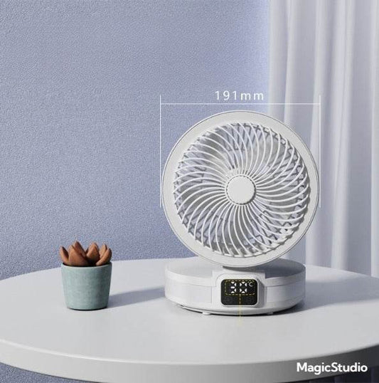 Portable Desk Electric Fan Wall Mounted Small Folding Portable Air Cooler Rechargeable Table Fan For Home Office - Mubimart