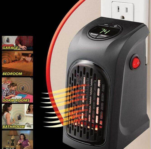 Portable Electric Wall Heater Plug and Play Heater Warmer Adjustable Thermostat Home - Mubimart