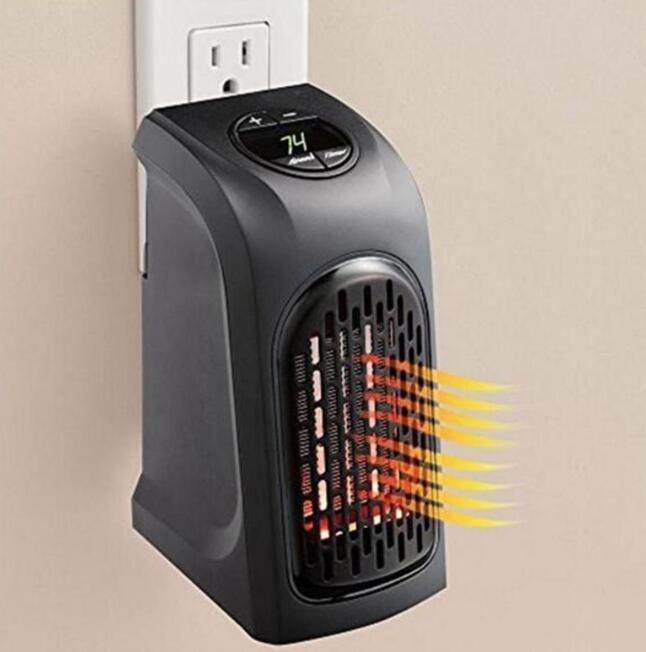 Portable Electric Wall Heater Plug and Play Heater Warmer Adjustable Thermostat Home - Mubimart