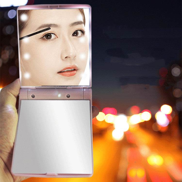 Portable Folding Mini Lighted Makeup Mirror - Mubimart