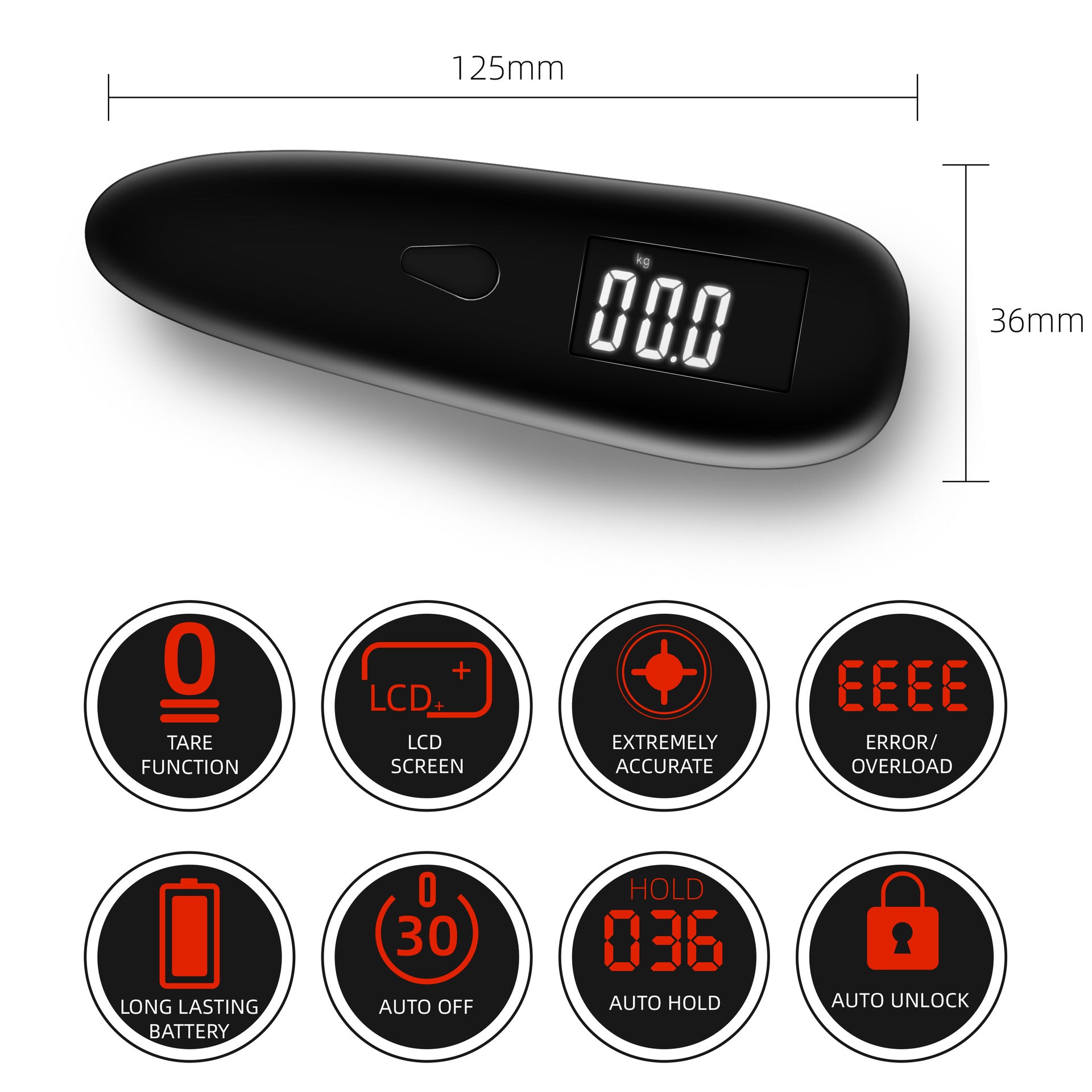 Portable Handheld Electronic Luggage Scale - Mubimart -  