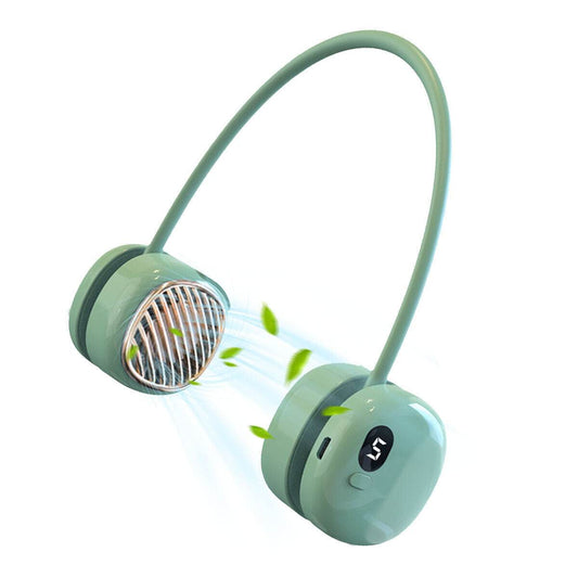 Portable Hanging Neck Fan 5 Speed Wearable Personal Fan Air Cooler Rechargeable - Mubimart