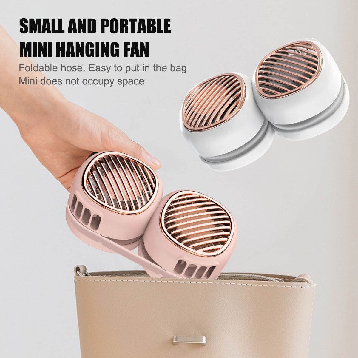 Portable Hanging Neck Fan 5 Speed Wearable Personal Fan Air Cooler Rechargeable - Mubimart
