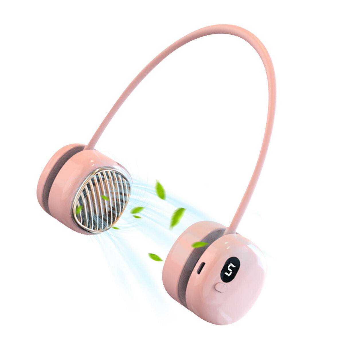 Portable Hanging Neck Fan 5 Speed Wearable Personal Fan Air Cooler Rechargeable - Mubimart