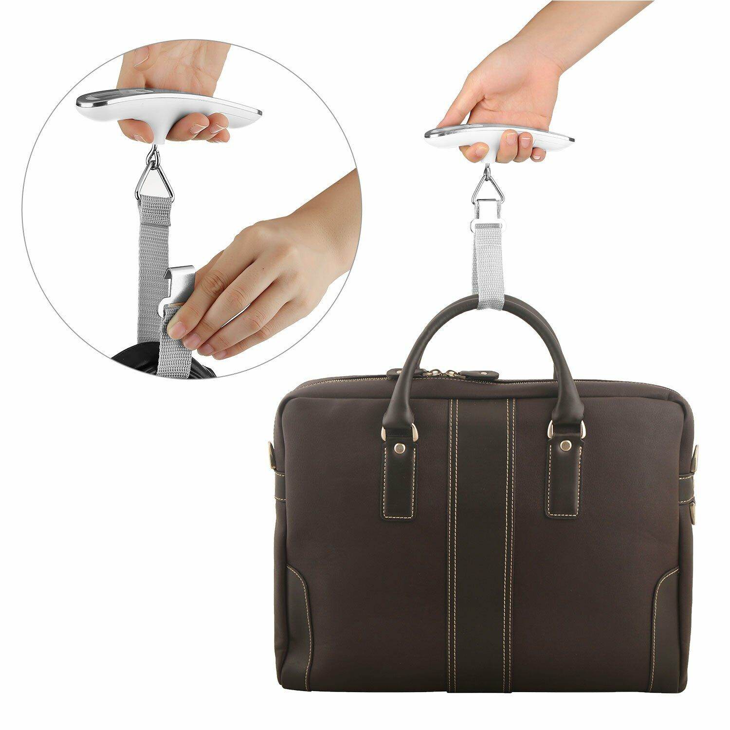 Portable LCD Digital Luggage Weight Scales Hanging Suitcase Baggage Travel Scale With Belt For Electronic Weight Tool 50kg 110lb - Mubimart