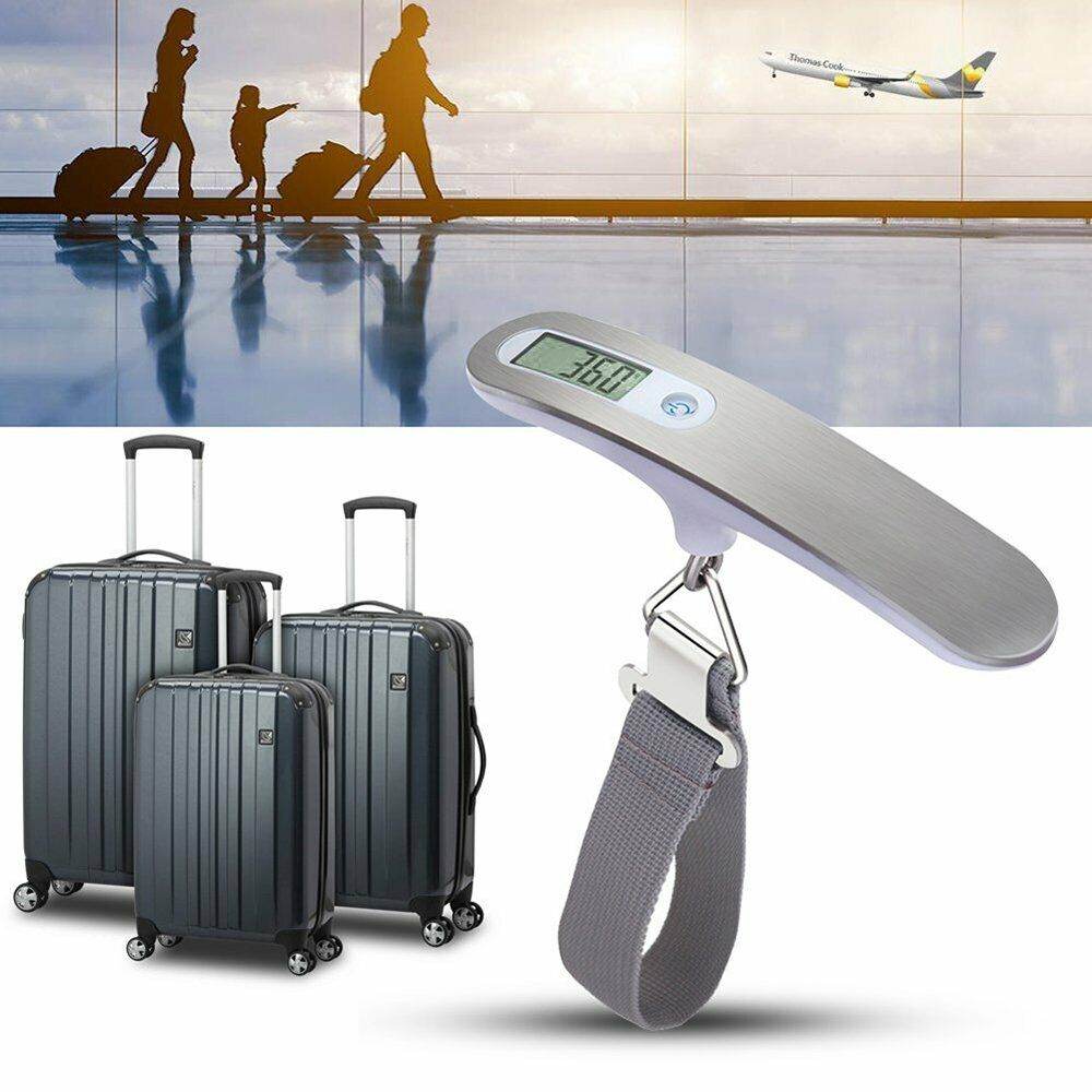 Portable LCD Digital Luggage Weight Scales Hanging Suitcase Baggage Travel Scale With Belt For Electronic Weight Tool 50kg 110lb - Mubimart