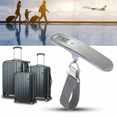 Portable LCD Digital Luggage Weight Scales Hanging Suitcase Baggage Travel Scale With Belt For Electronic Weight Tool 50kg 110lb - Mubimart -  