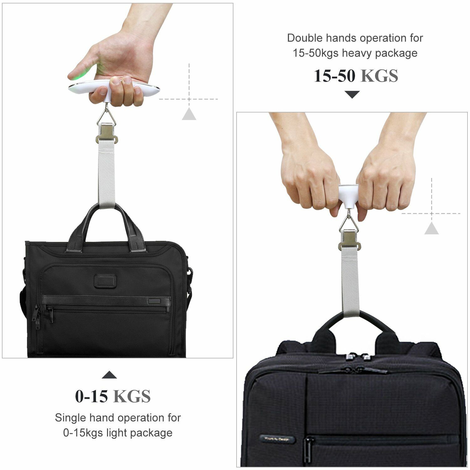 Portable LCD Digital Luggage Weight Scales Hanging Suitcase Baggage Travel Scale With Belt For Electronic Weight Tool 50kg 110lb - Mubimart -  