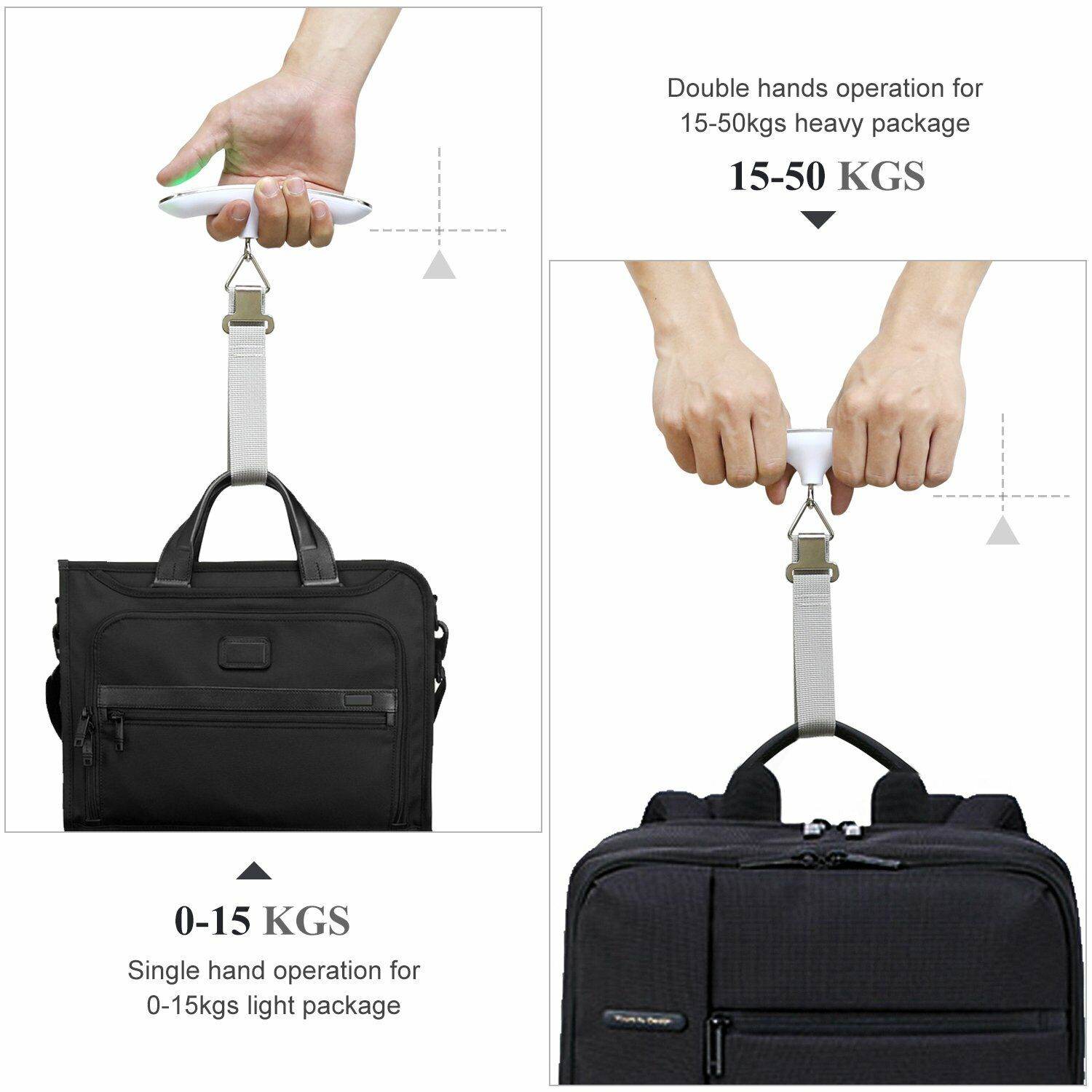 Portable LCD Digital Luggage Weight Scales Hanging Suitcase Baggage Travel Scale With Belt For Electronic Weight Tool 50kg 110lb - Mubimart
