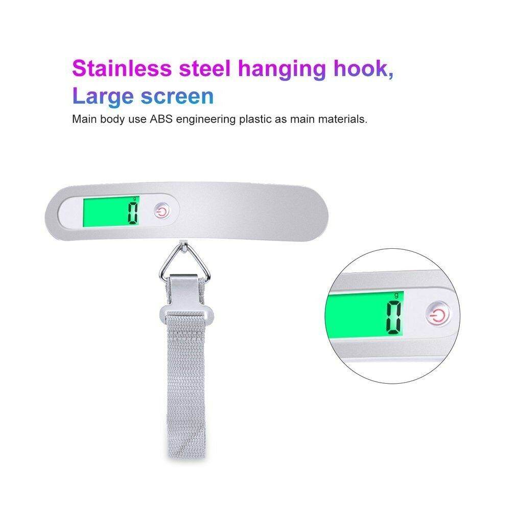 Portable LCD Digital Luggage Weight Scales Hanging Suitcase Baggage Travel Scale With Belt For Electronic Weight Tool 50kg 110lb - Mubimart