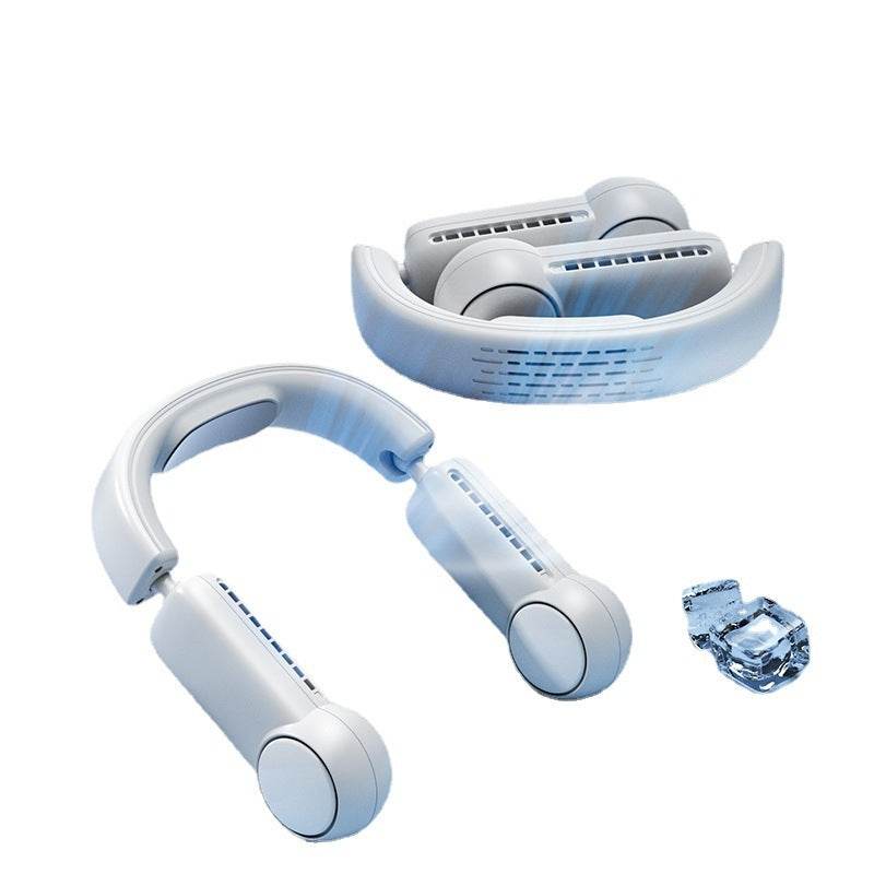 Portable Mini Neck Fan Portable Bladeless Fan USB Rechargeable Leafless Hanging Fans Air Cooler Cooling Wearable Neckband Fans - Mubimart