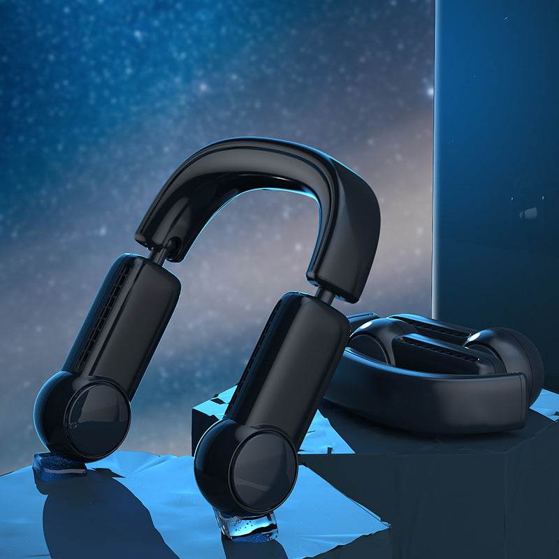 Portable Mini Neck Fan Portable Bladeless Fan USB Rechargeable Leafless Hanging Fans Air Cooler Cooling Wearable Neckband Fans - Mubimart