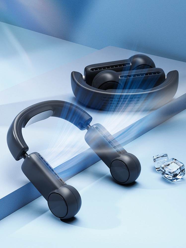 Portable Mini Neck Fan Portable Bladeless Fan USB Rechargeable Leafless Hanging Fans Air Cooler Cooling Wearable Neckband Fans - Mubimart