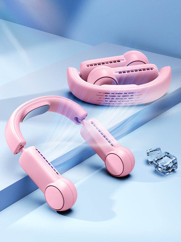 Portable Mini Neck Fan Portable Bladeless Fan USB Rechargeable Leafless Hanging Fans Air Cooler Cooling Wearable Neckband Fans - Mubimart